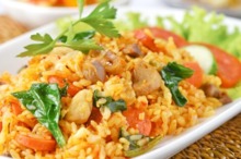 Pui cu orez şi legume